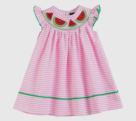 Pink watermelon smocked dress