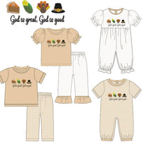 God is good boys gingham romper