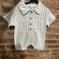 Linen striped romper
