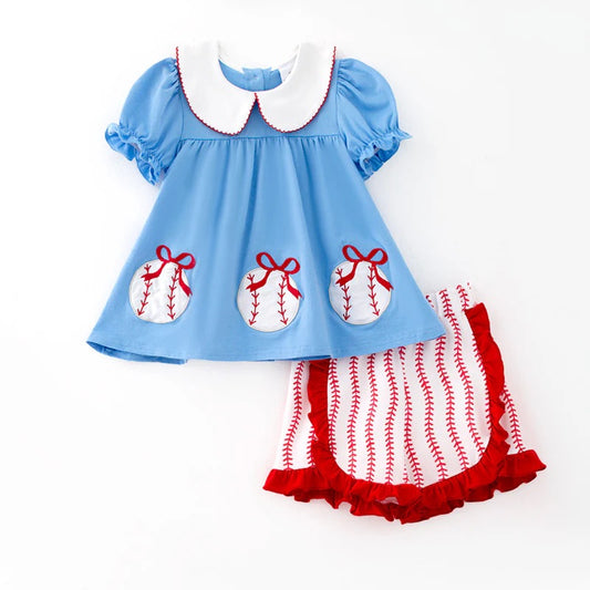 Baseball trio bow set