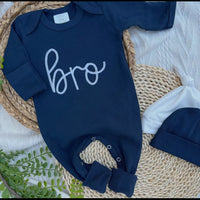 Bro navy romper with hat