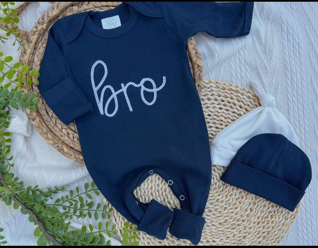 Bro navy romper with hat