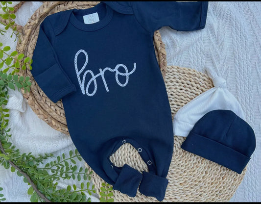 Bro navy romper with hat
