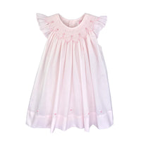 Pink bishop smocked dress