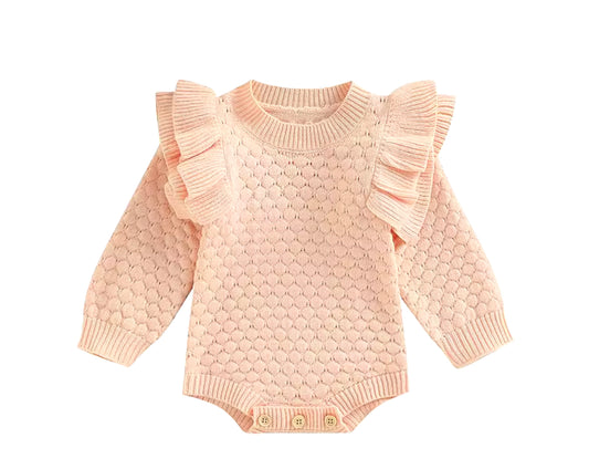 Ruffle knit sweater bubble
