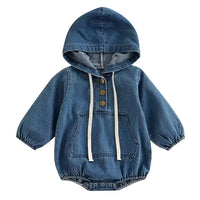 Denim hooded bubble