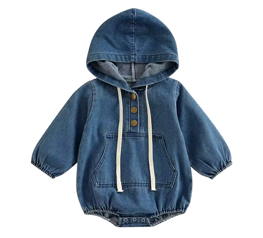 Denim hooded bubble