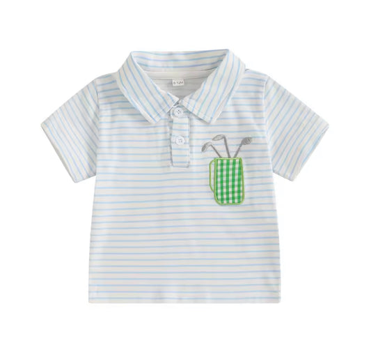 Golf striped polo