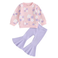 Pink floral pant set