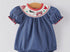 Farm smocked girls romper