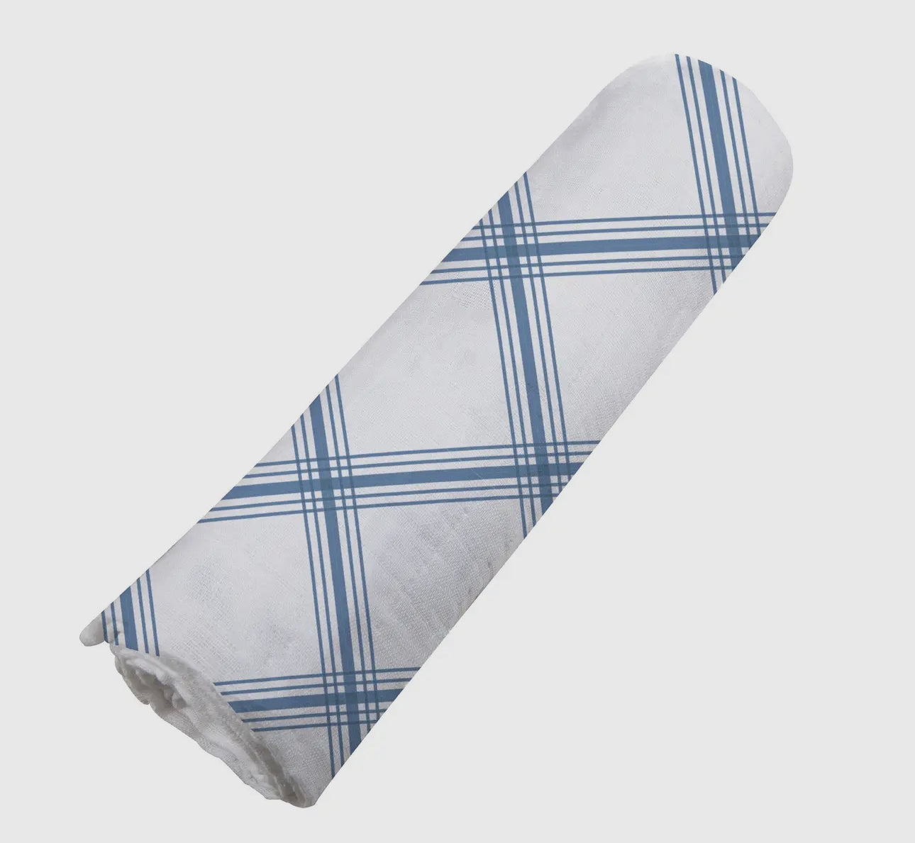 Blue buffalo check bamboo swaddle