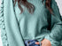 Ruffle sleeve corded blouse