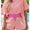 Striped short set pink/yellow