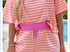 Striped short set pink/yellow