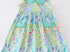 Green floral girls dress