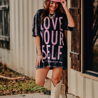 Love yourself vintage wash tee