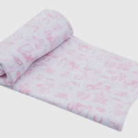 Wild West toile blanket- pink