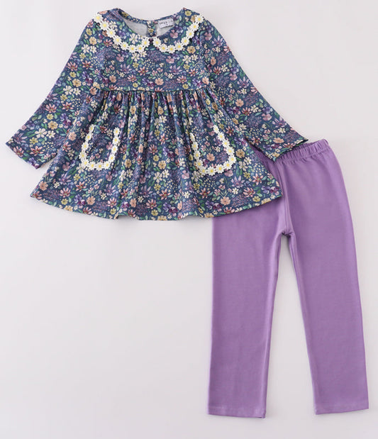Lavender bloom pant set