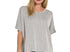 Ribbed striped oversized short sleeve top - sleet