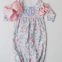 Floral newborn gown