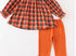 Orange plaid girls turkey set
