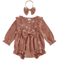 Girls floral ruffle romper