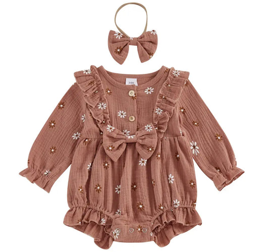 Girls floral ruffle romper