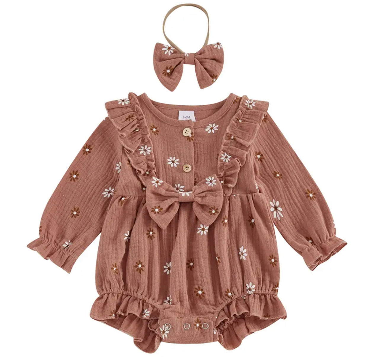 Girls floral ruffle romper