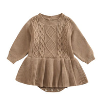 Brown knitted sweater romper