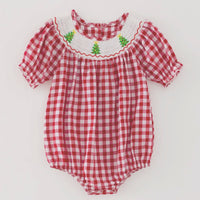 Red smocked Christmas tree bubble