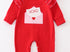 Red valentines XOXO applique girls romper