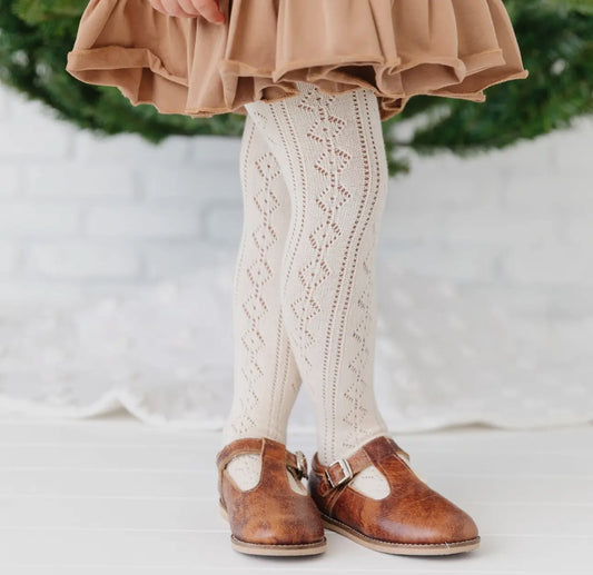 Fancy knit tights - vanilla