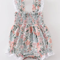 Sage floral girls bubble