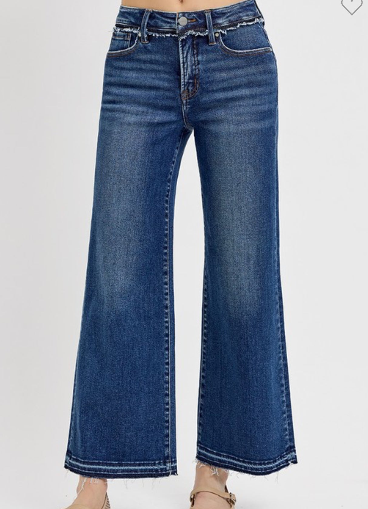Tummy control high rise ankle hem jeans