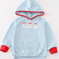 Blue striped Santa trio hoodie