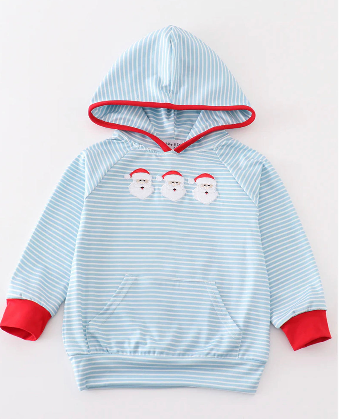 Blue striped Santa trio hoodie