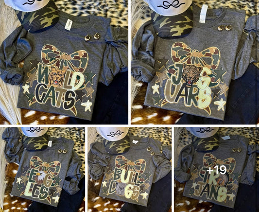 Camo bow mascot ETA NOV