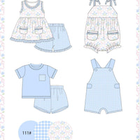 Blue gingham short set