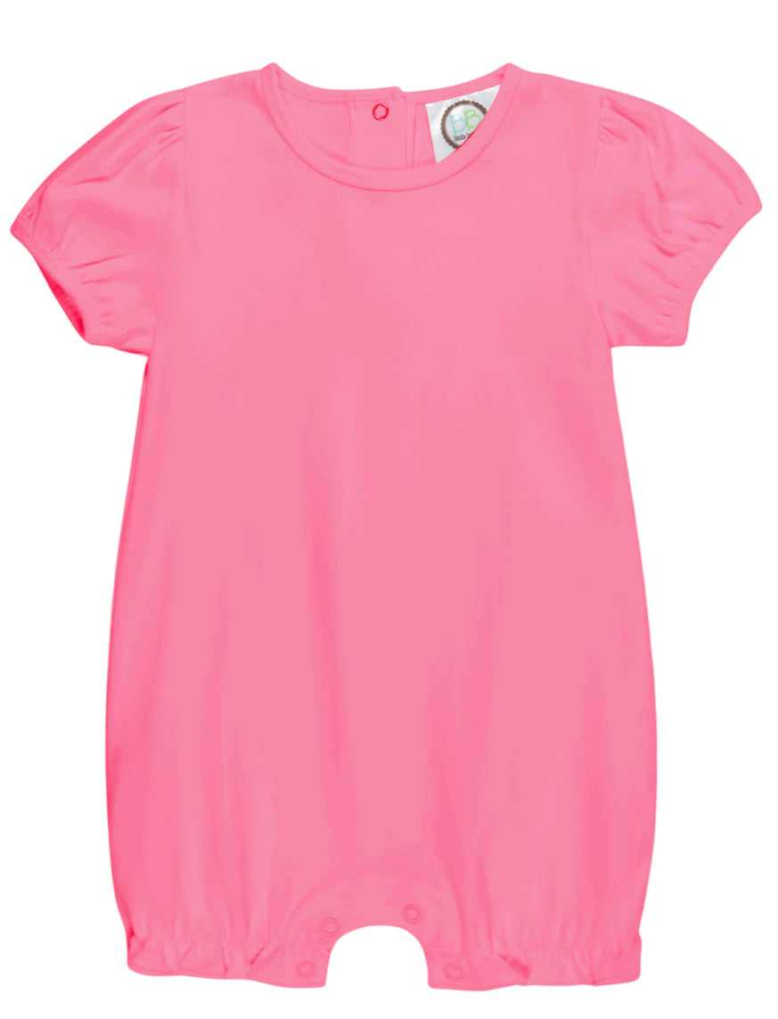 Short sleeve ruffle romper - 12M - embroider me