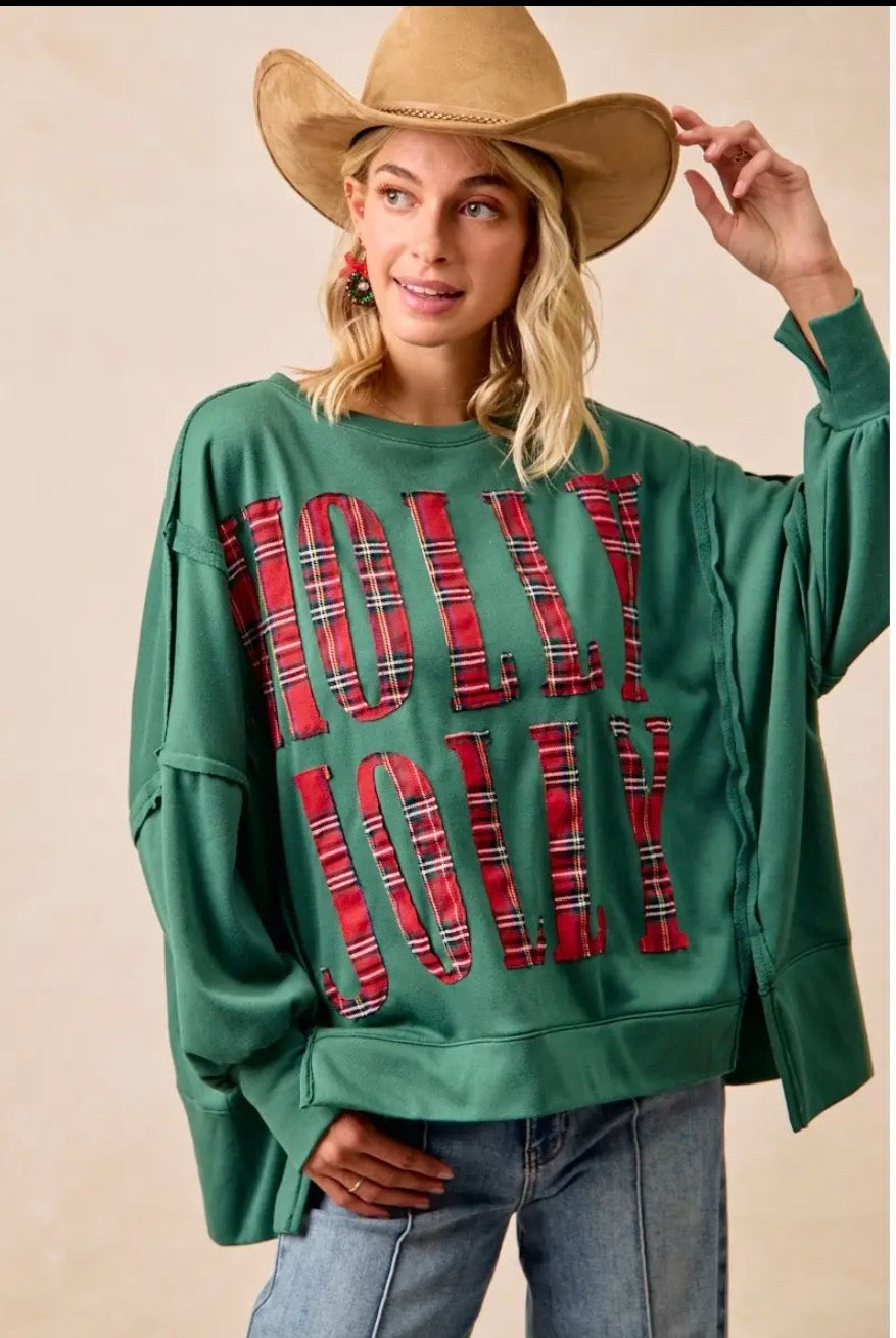 Holly Jolly Appliqué sweatshirt