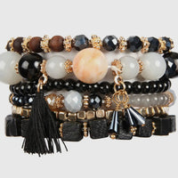 Black bracelet stack