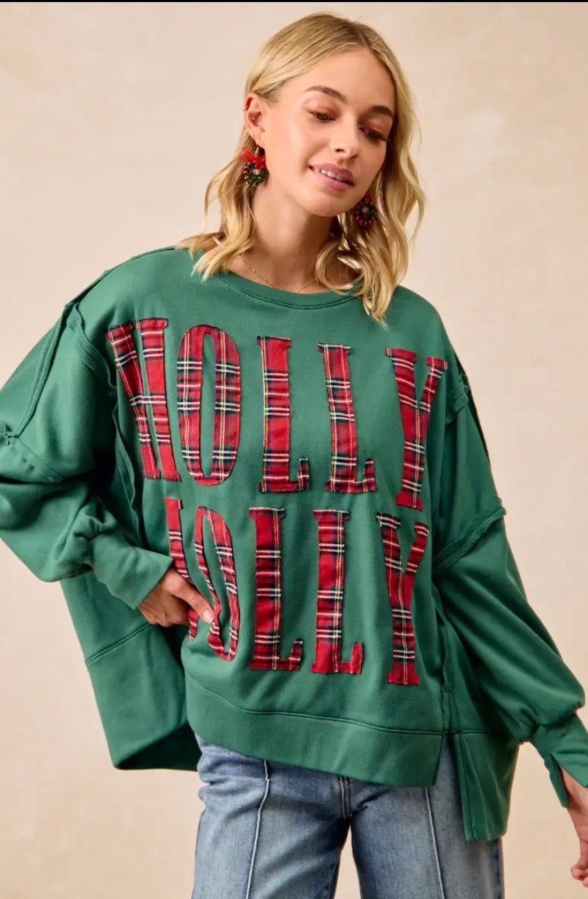 Holly Jolly Appliqué sweatshirt