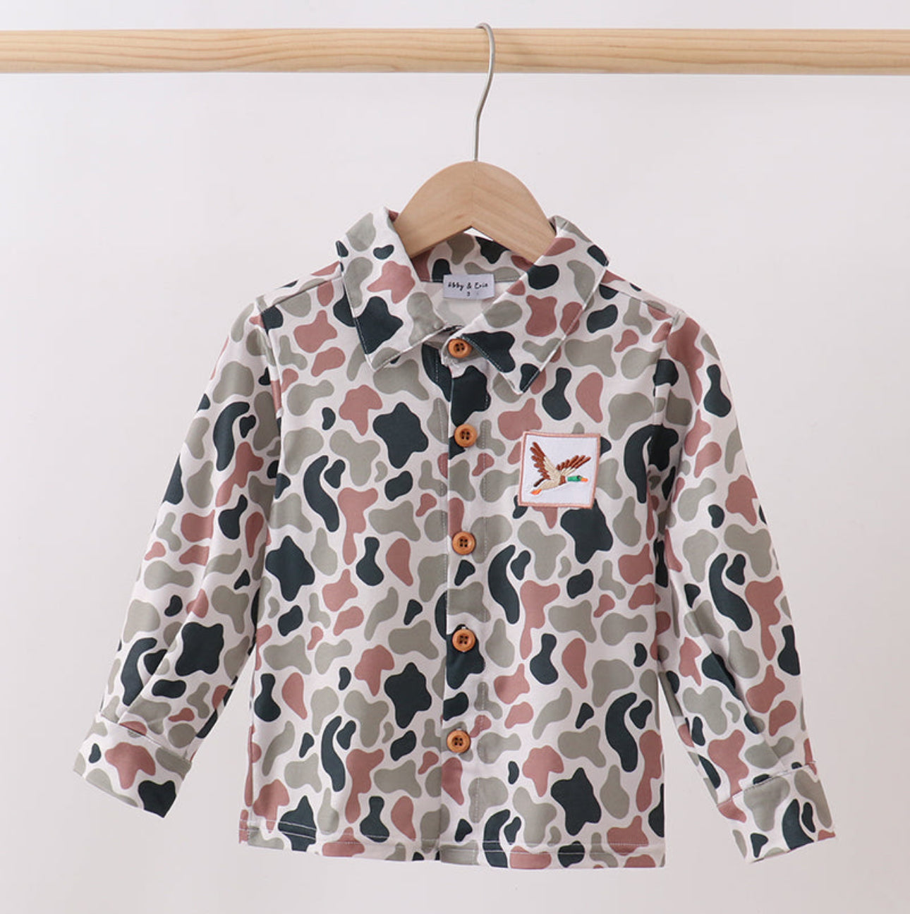 Camo duck button down