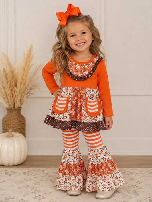 Fall floral pant set