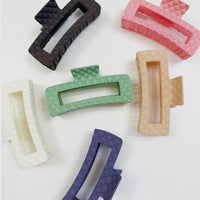 Matte embossed rectangle hair clip