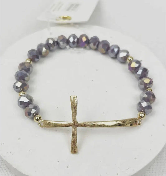 Cross bracelet - lavender