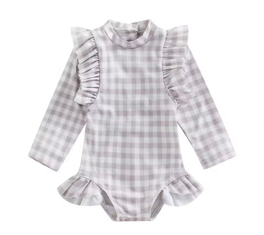 Grey gingham Rashguard