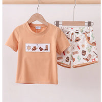 Western cowboy boys short set
