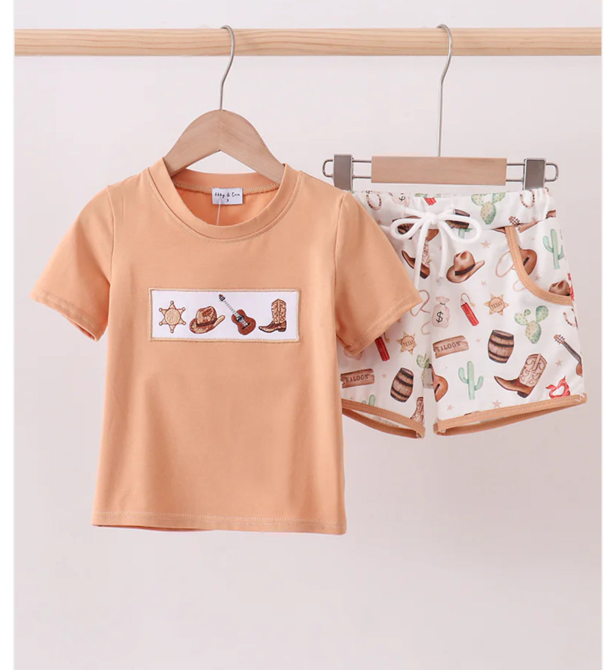 Western cowboy boys short set