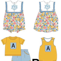 Floral girls dress- embroider me!